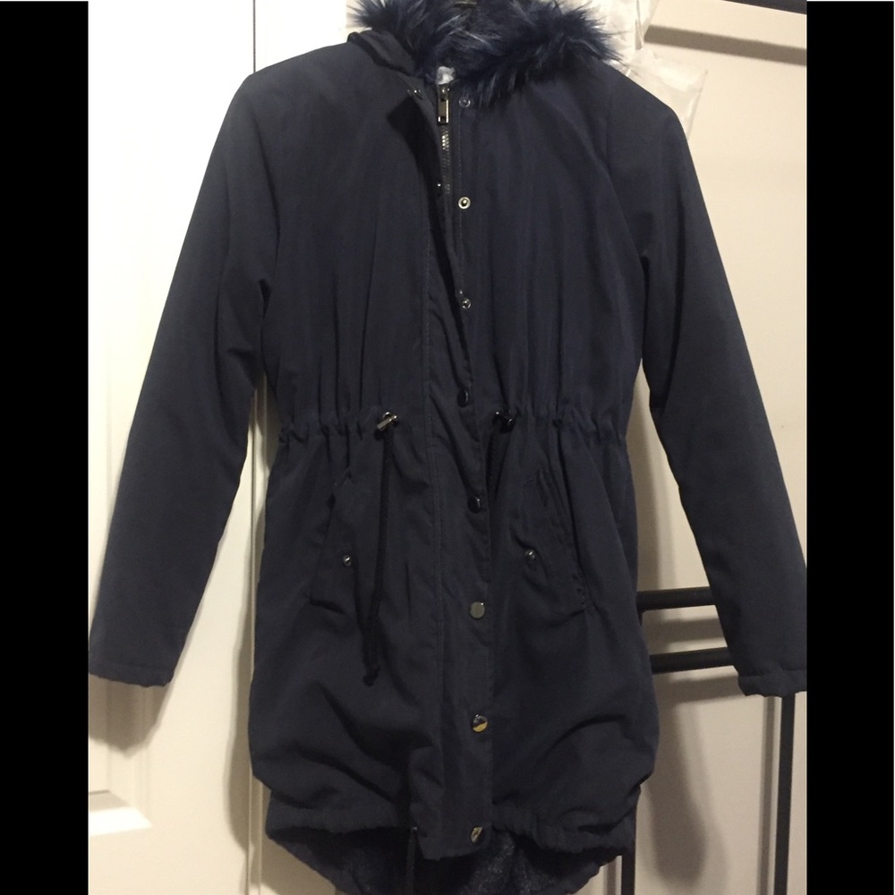 Navy blue parka